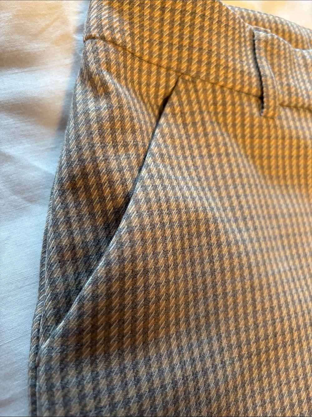 Express Editor Taupe and Cream Houndstooth Trousers - Picture 4 of 6